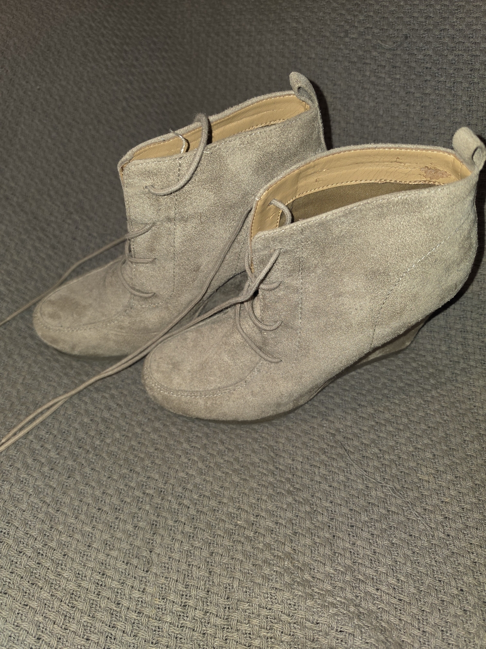 Nine West Suede Lace-Up Ankle Boots